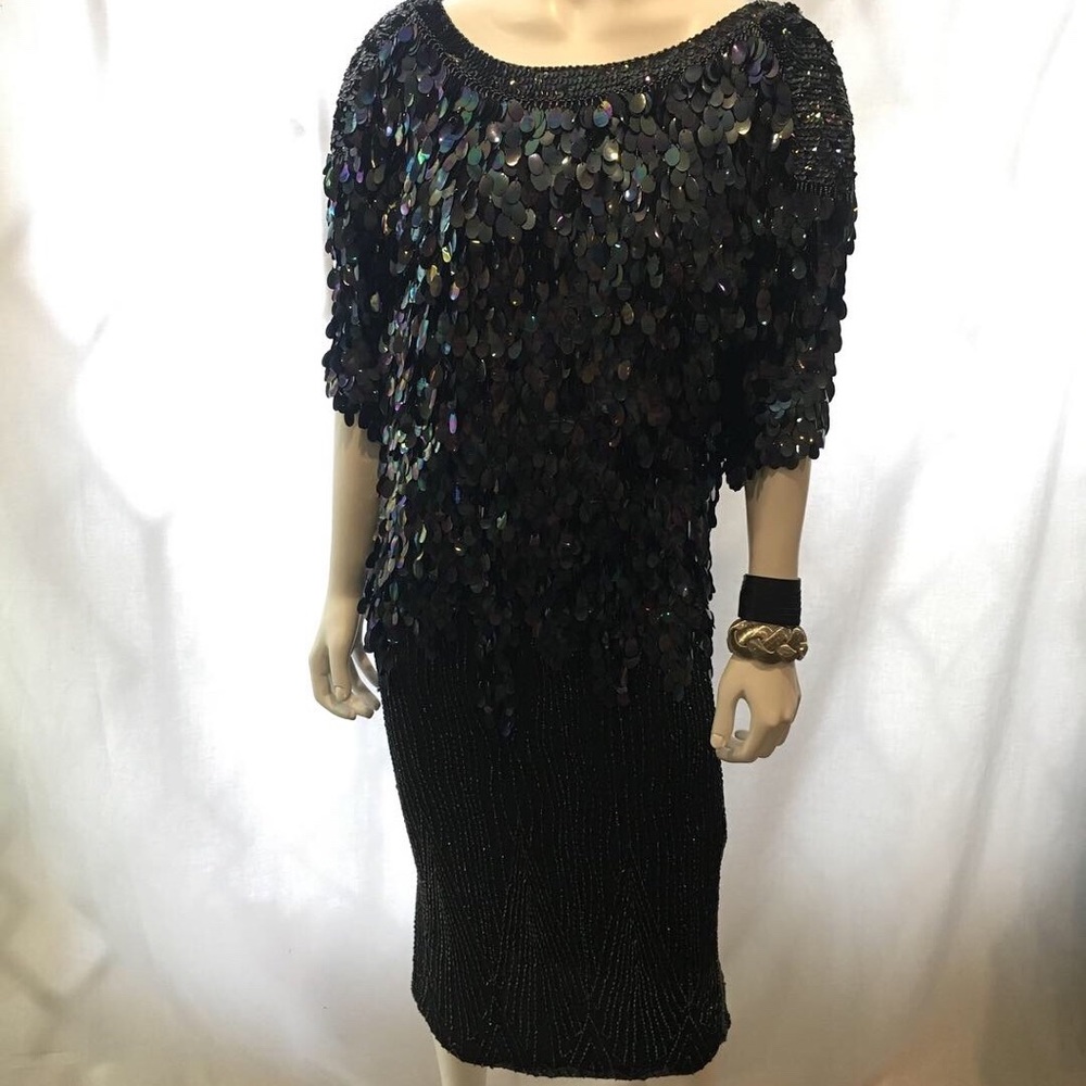 Black Sequin Sho Max Dress Size 4
